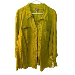 💙3/$20 Jm Collection plus size blouse, Kiwi Green size 24W NWT